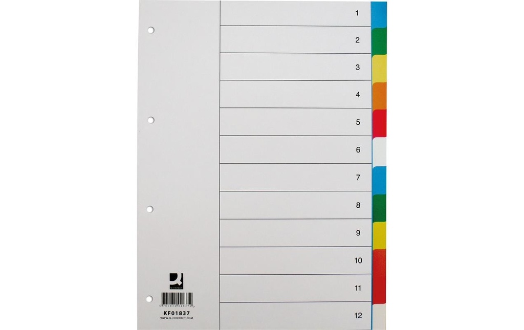 Q-CONNECT Répertoire plast.coul.12 ongl.