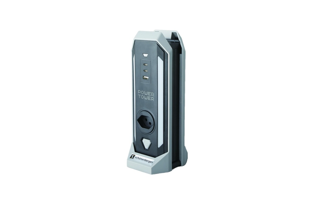 Schönenberger Power Tower 4 x T13 horizontal, 1 x USB-A, 2 x USB-C