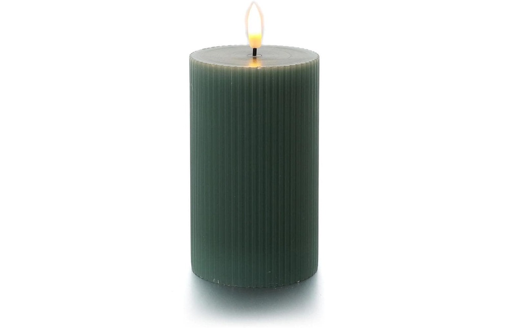 balthasar Bougie cylindrique LED Rainures, vert
