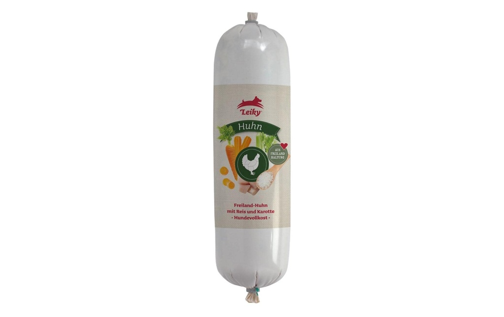 Leiky Alimentation humide Saucisse pour chiens Poulet fermier, 700 g