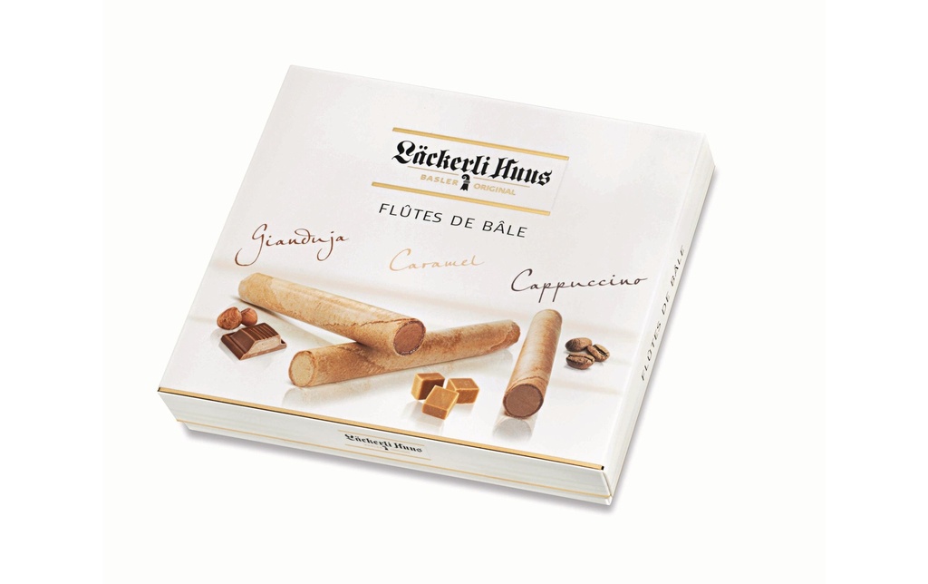 Läckerli Huus Rouleaux de gaufres Flûtes de Bâle Flûtes de Bâle assorties 275 g