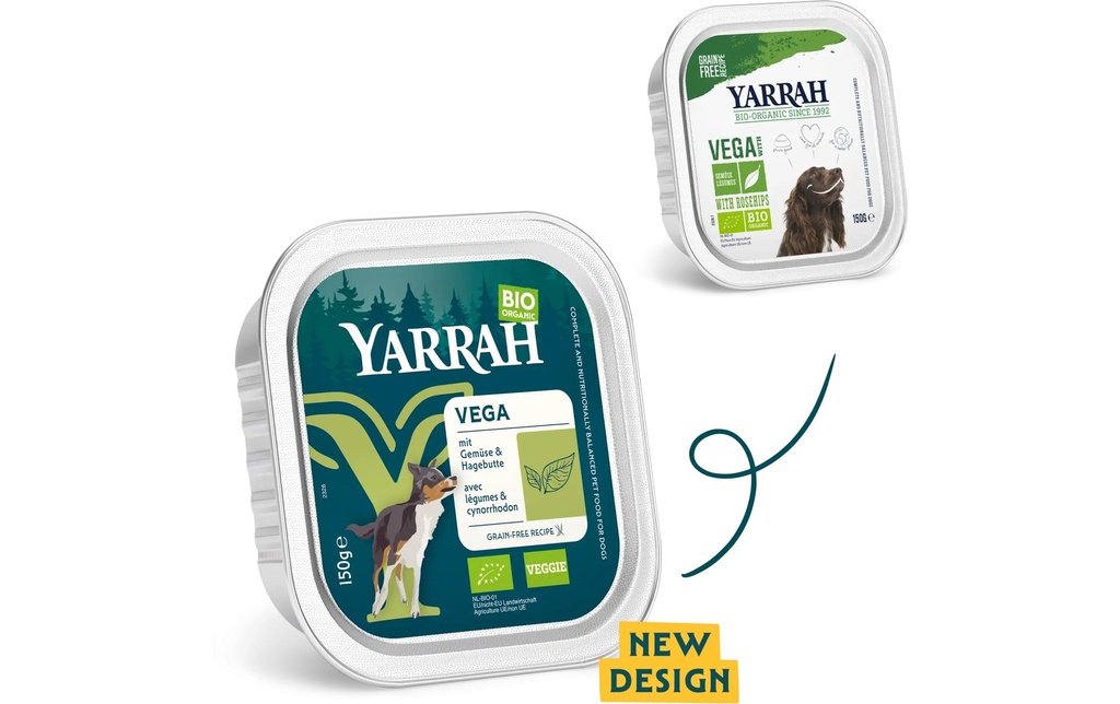 Yarrah Alimentation humide Bio Vega en petits morceaux 150 g