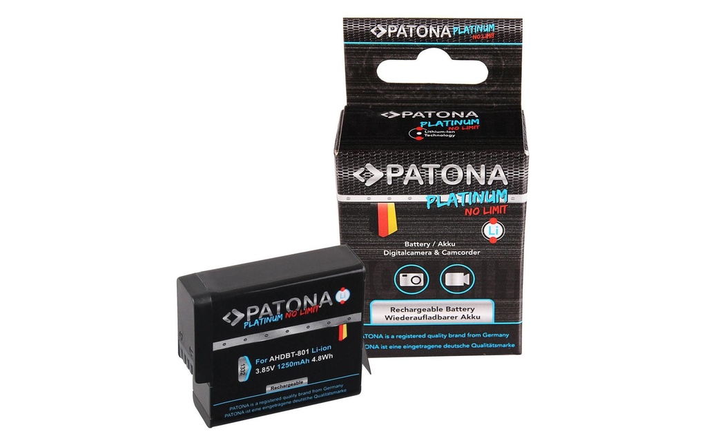 Patona Batterie pour caméra vidéo Platinum GoPro Hero 8/7/6/5
