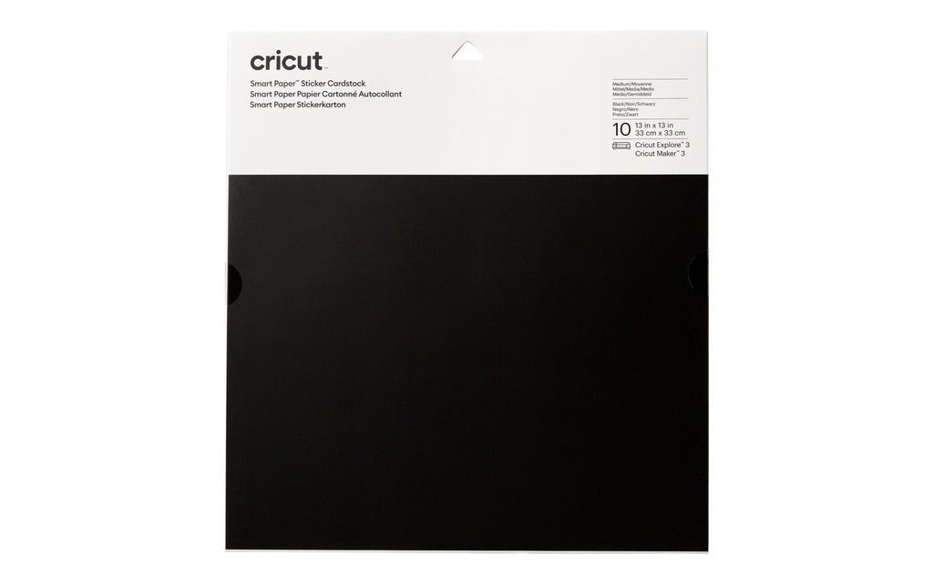 Cricut Papier autocollant Smart 30.5 x 30.5 cm, 10 feuilles, Noir