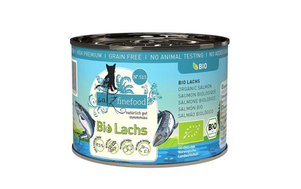 catz finefood Alimentation humide Bio No.513 Saumon, 200 g