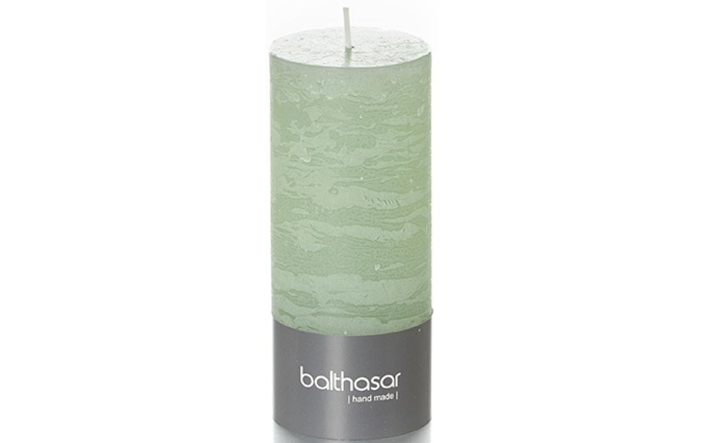 balthasar Bougie cylindrique Rustico 14 cm x 6 cm, Vert clair, 1 Pièce/s