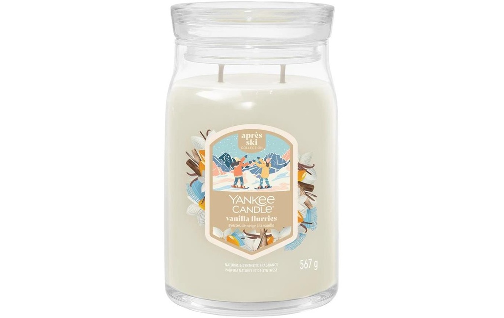 Yankee Candle Signature Bougie parfumée Vanilla Flurries Grand pot