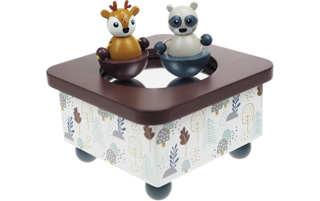 Spielba Holzspielwaren Boîte à musique Raton laveur & chevreuil