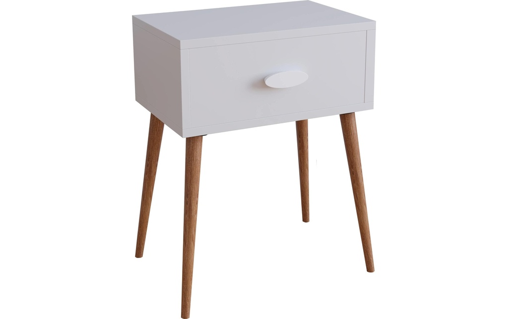 VCM Table de nuit Singol L 44.5 x 60 cm,  Blanc