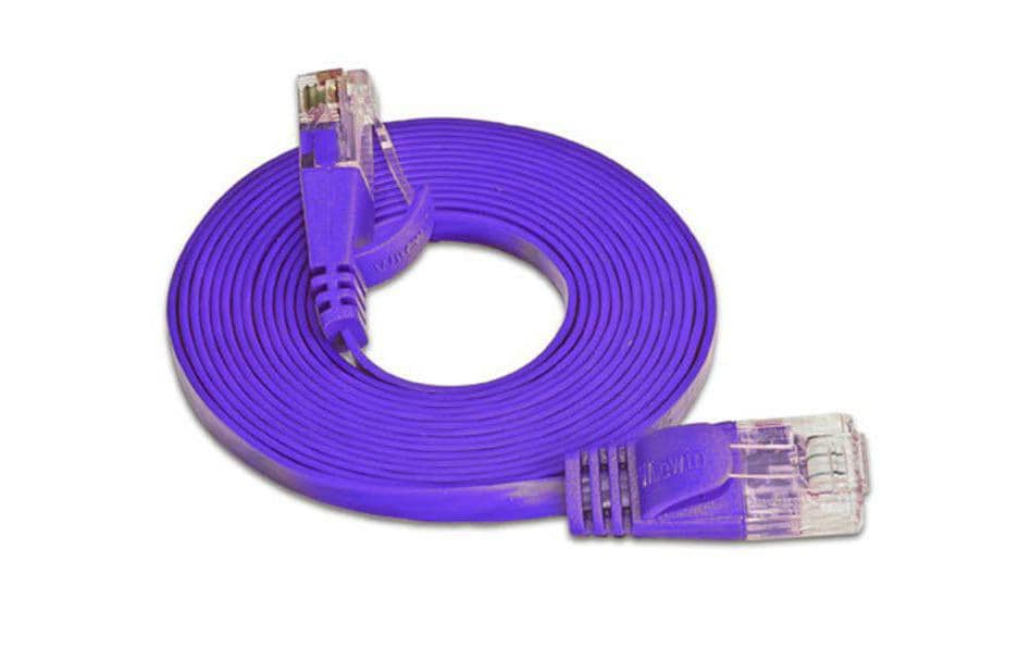 SLIM Câble patch slim RJ-45 - RJ-45, Cat 6, UTP, 20 m, Violet