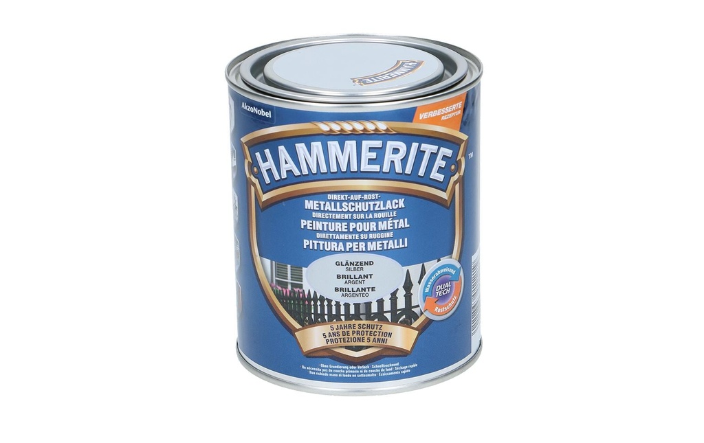 Hammerite Vernis de protection pour métal HG Argent, 750 ml