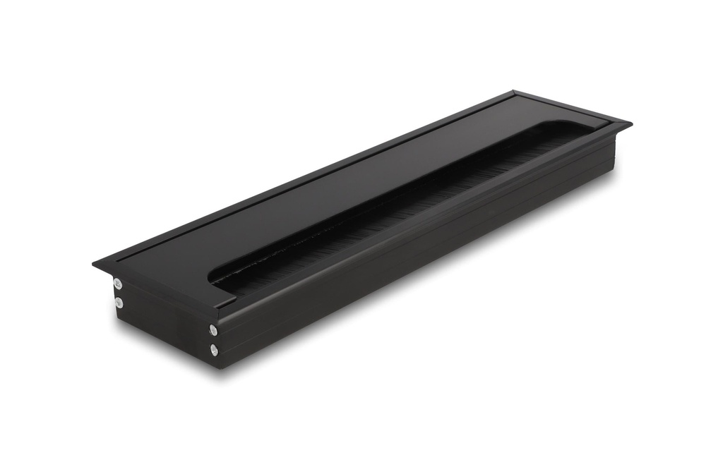 Delock Cadre de montage pour table avec brosse 300x80x28mm, Noir