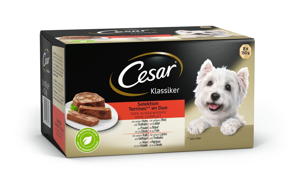 Cesar Alimentation humide Sélection classique, 8 x 150 g