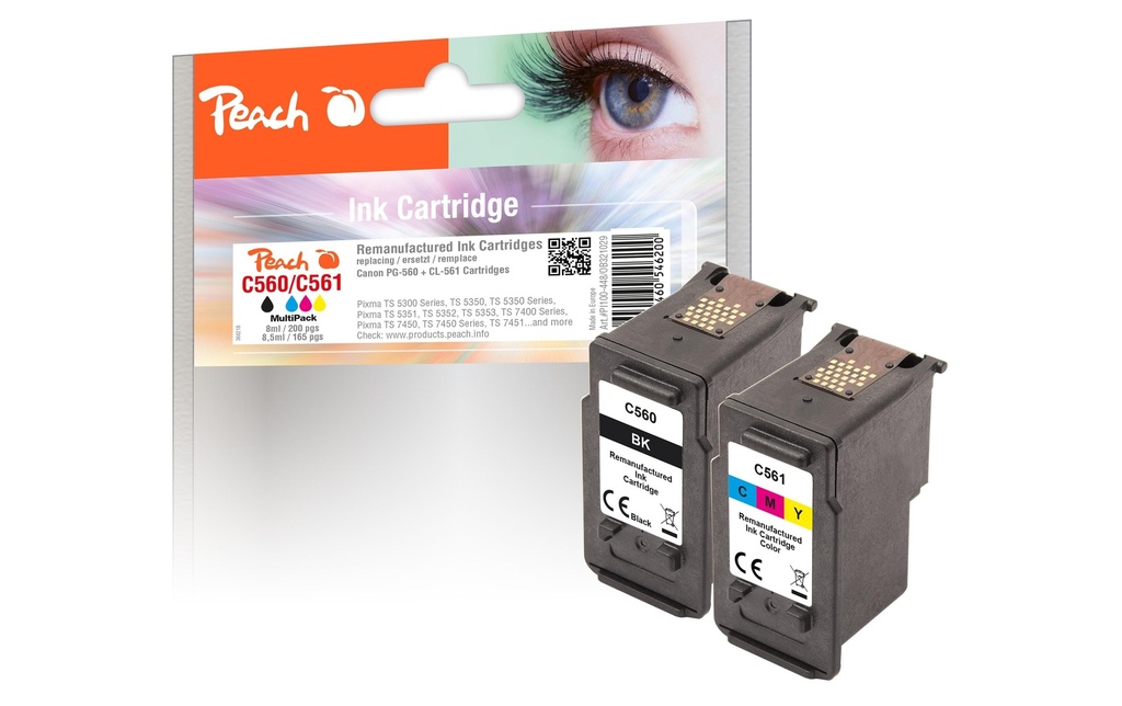 Peach Encre Canon PG-560/CL-561 Multi-Pack 1x BK, 1x CMY