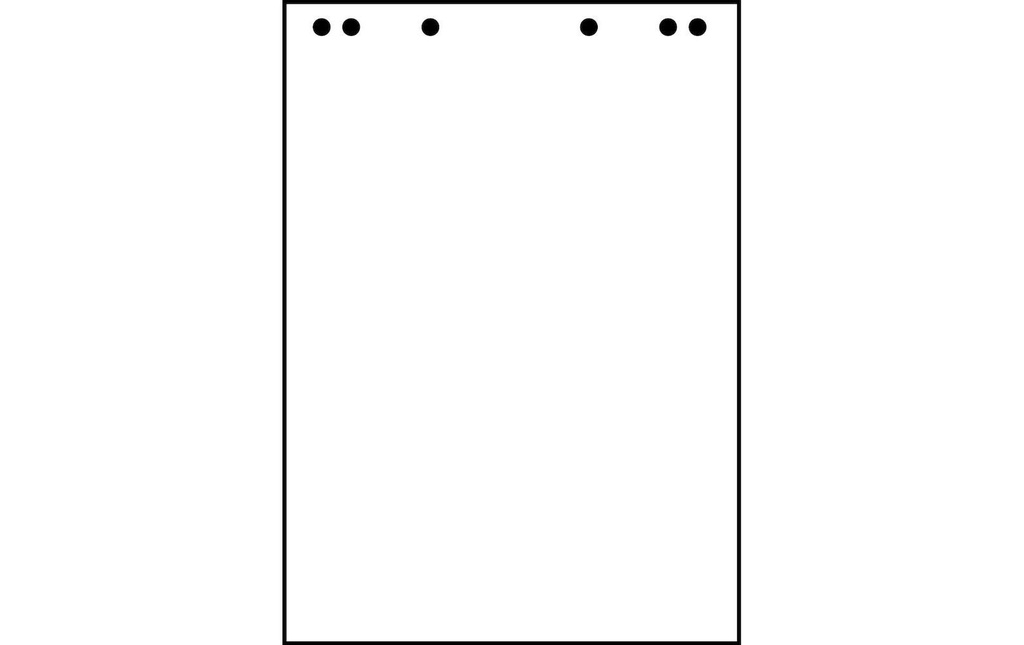 Landré Tableau à feuilles Bloc 65 x 98 cm, vierge, blanc, 5 pièces