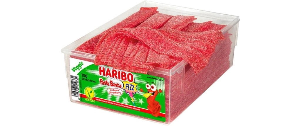 Haribo Bonbons gommeux Pasta Basta Fraise Acidulée Boîte 1125 g