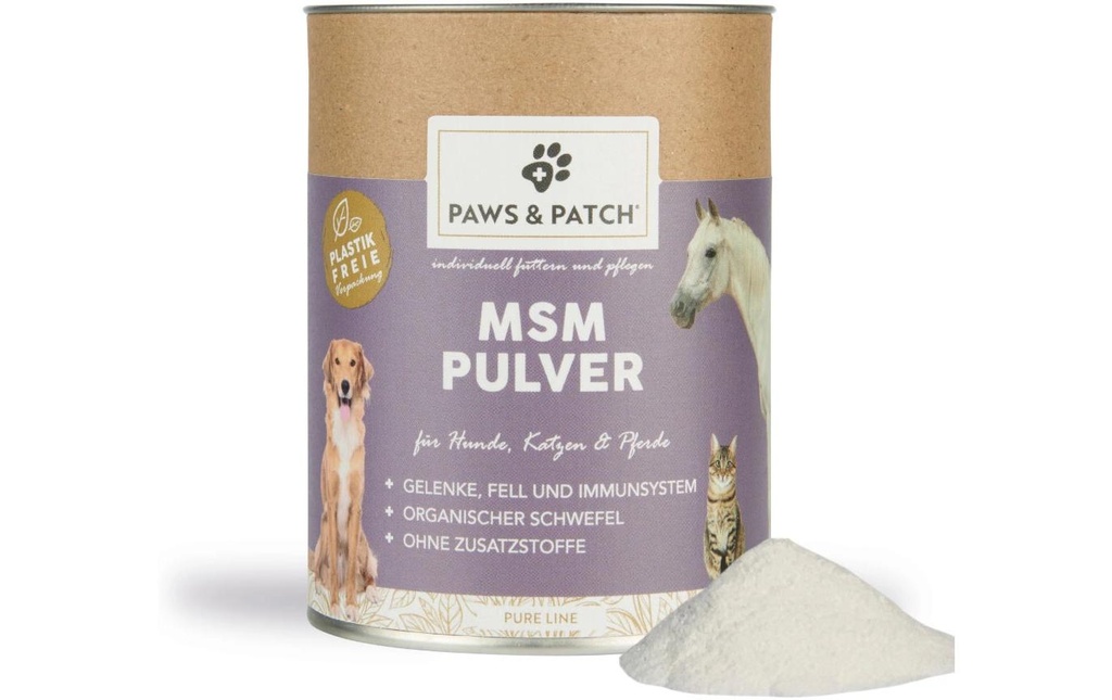 Paws & Patch Supplément alimentaire pour chiens Poudre de MSM 250 g