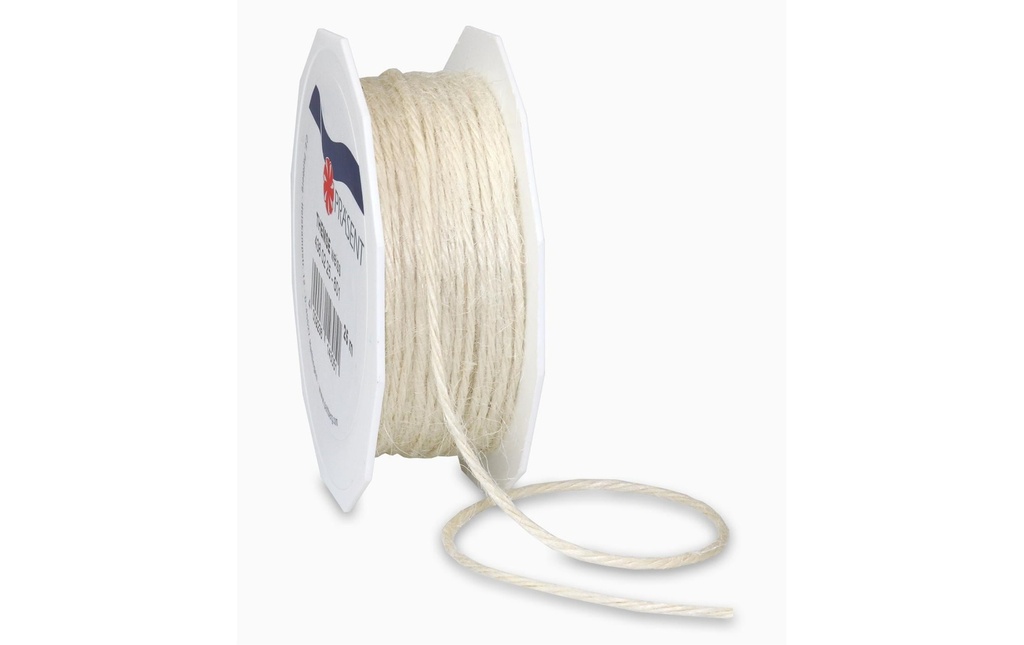 Pattberg Ruban de jute 2 mm x 25 m, Blanc