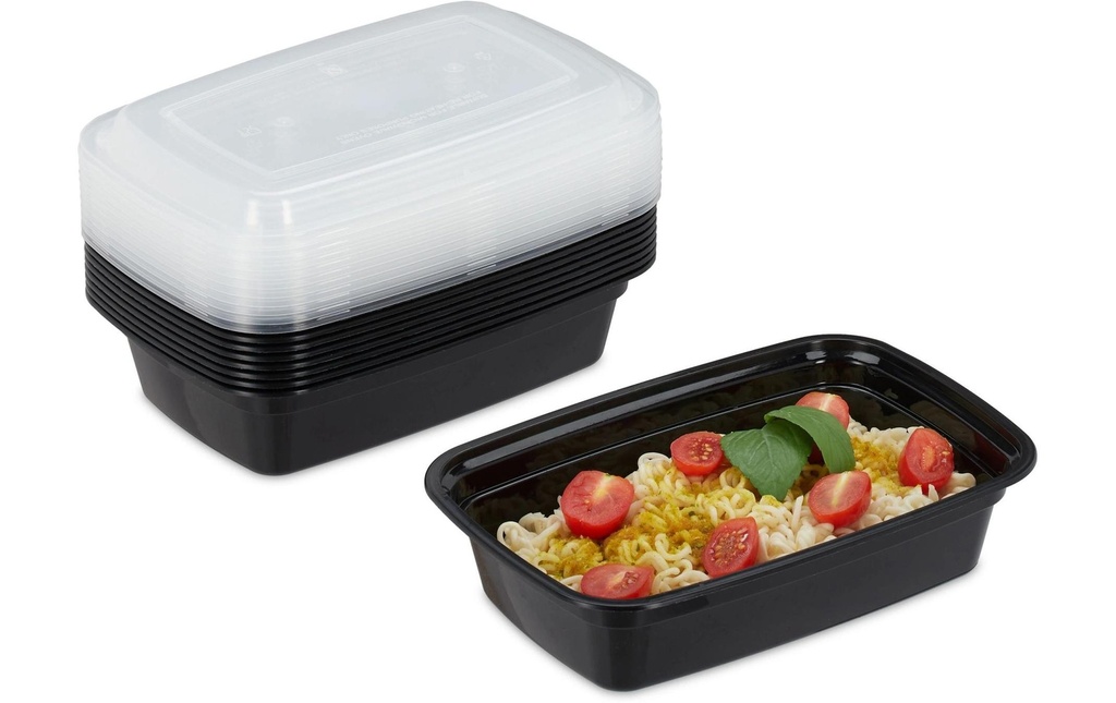 relaxdays Boîte repas 1 compartiment 10 pièces