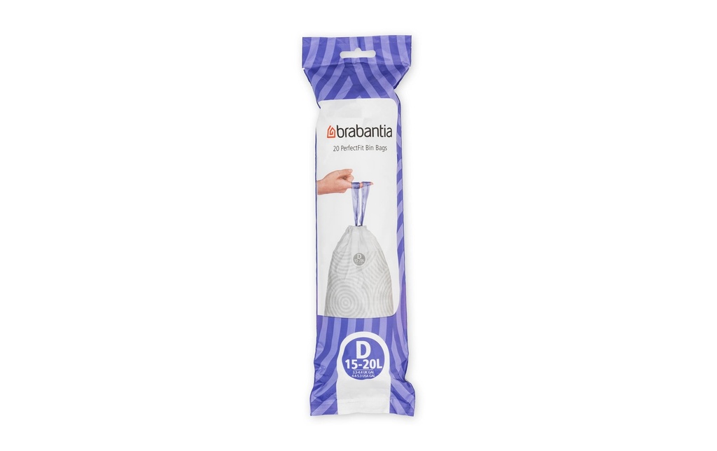 Brabantia Sac à ordures ménagères PerfectFit D 15 l, 20 Pièce/s