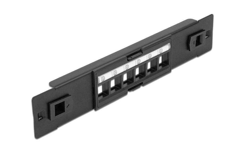 Delock Panneau de brassage 10″ Keystone 6-Ports Rack 10