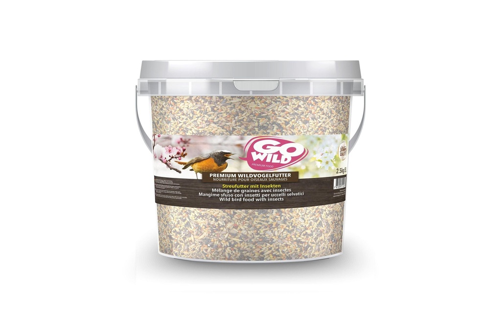 GoWild Nourriture pour oiseaux Nourriture en poudre avec des insectes, 2.5 kg