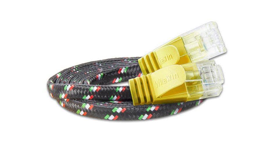 SLIM Câble patch slim RJ-45 - RJ-45, Cat 6, UTP, 0.25 m, Jaune