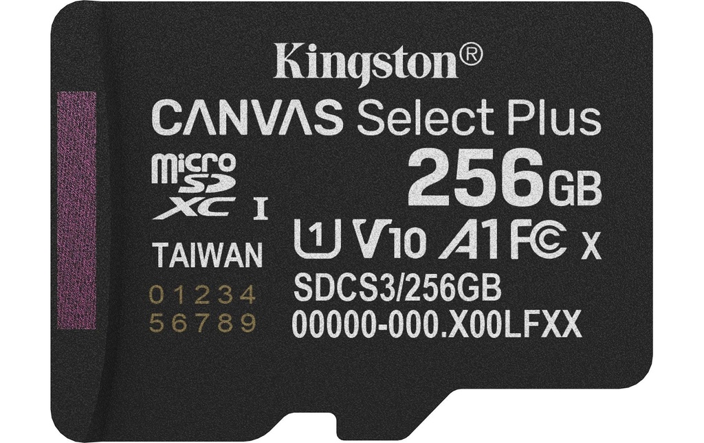 Kingston Carte microSDXC Canvas Select Plus Gen3 256 GB