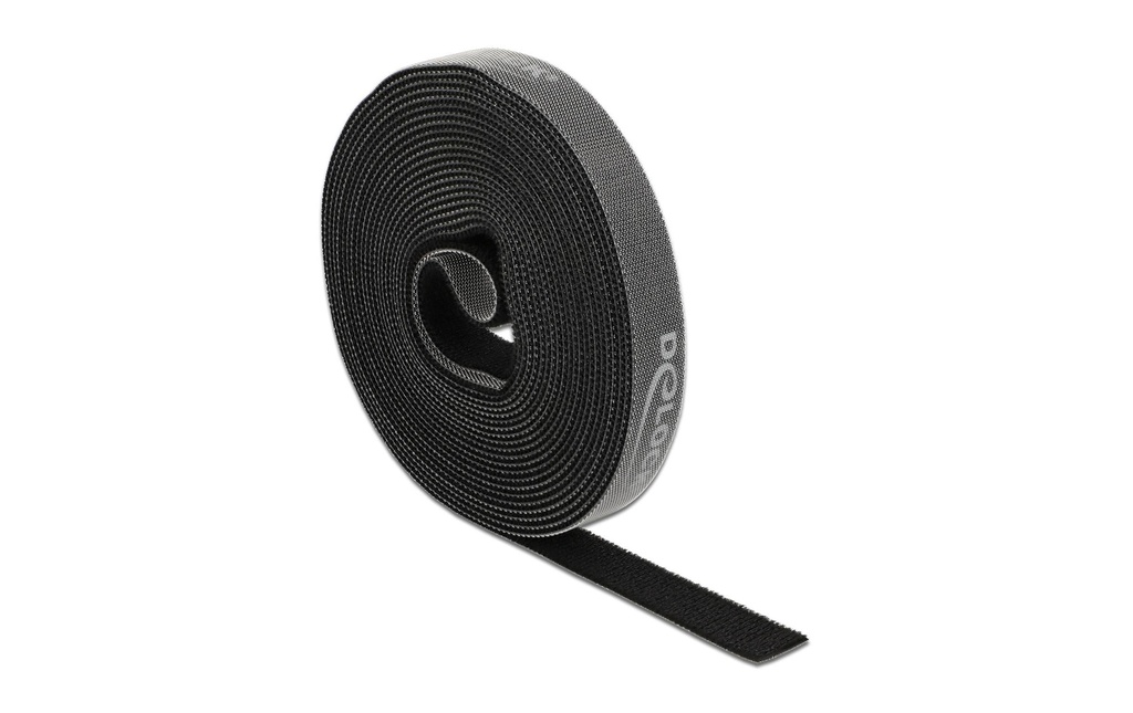 Delock Bande auto-agrippante 5 m x 15 mm noir