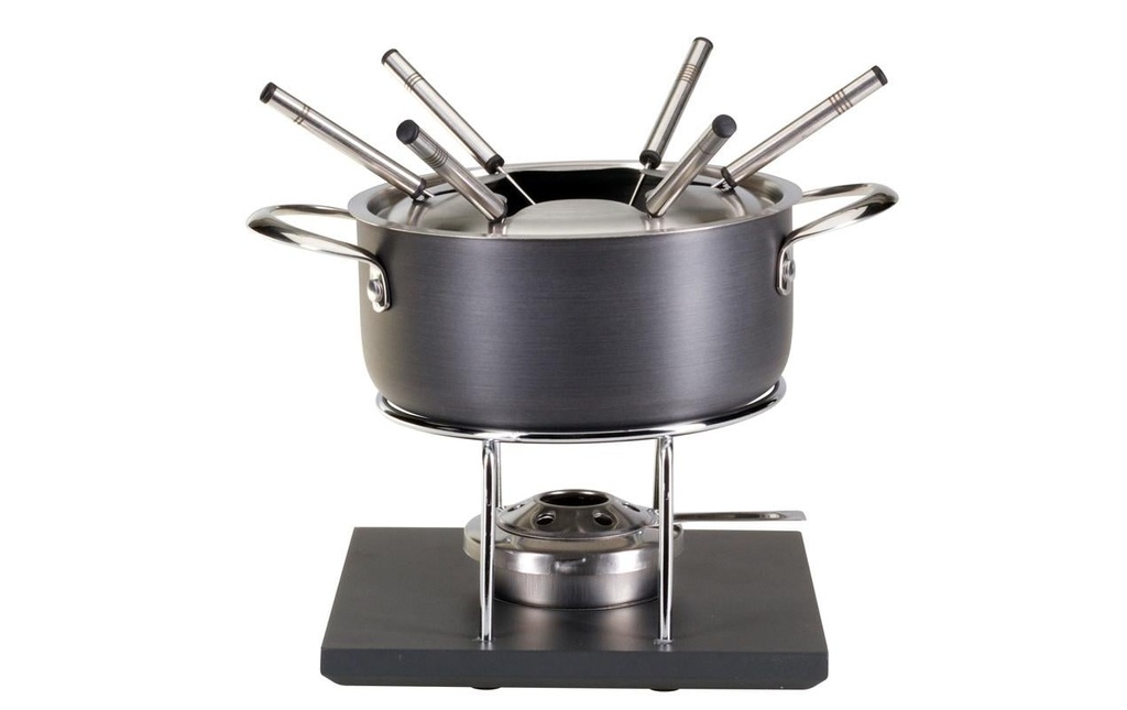 Nouvel Service à fondue à la viande Grey, 9 pièces