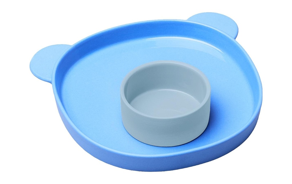 Chic Mic Assiette et bol pour enfants Good Mood Blueberry Bear