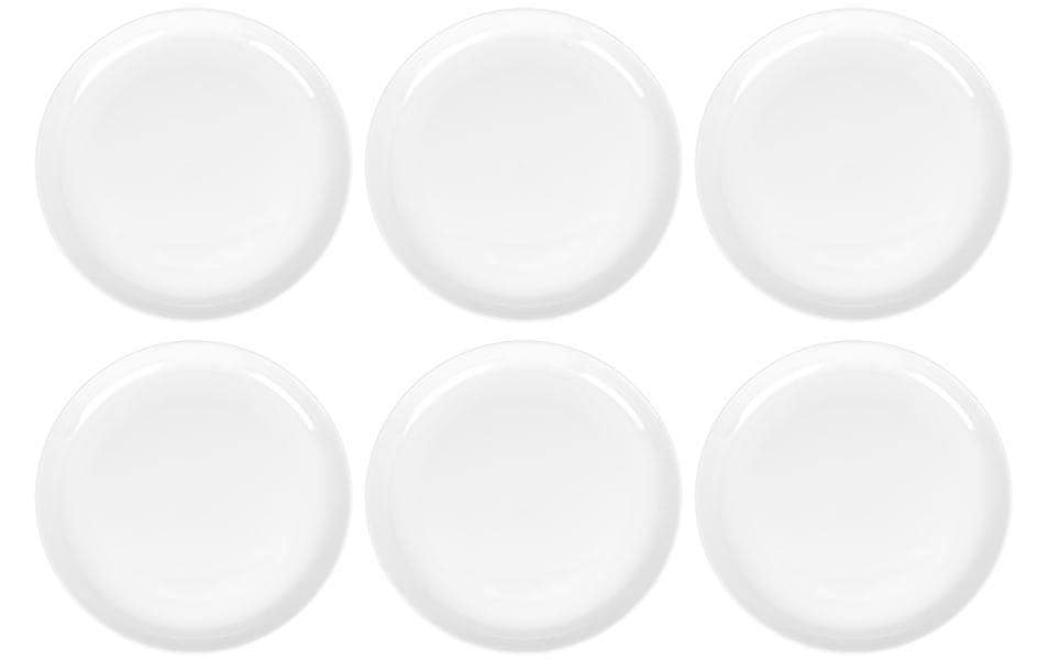 FURBER Assiettes pour le petit-déjeuner et à dessert Ø 21 cm, 6 pièces, blanc
