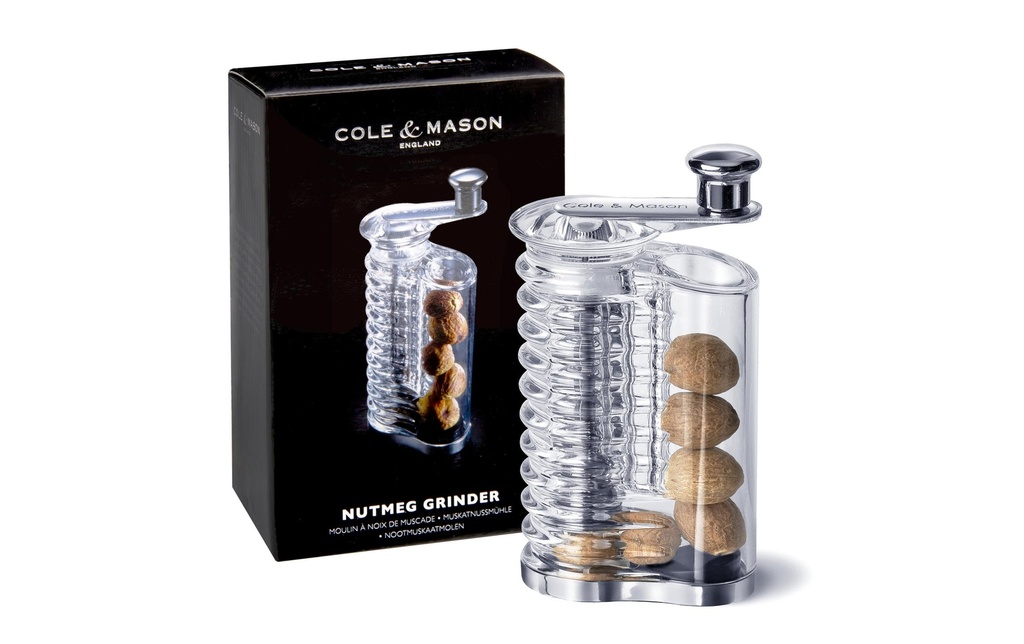 Cole&Mason Moulin à noix de muscade Wallis 14.5 cm, Transparent