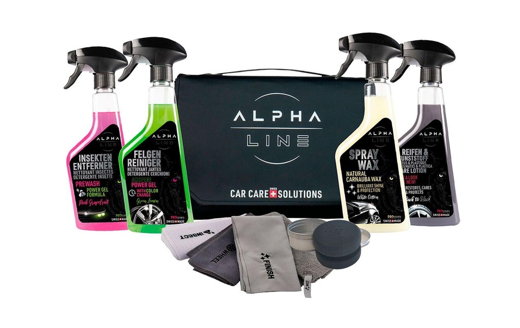 Alpha Line Car Care Set en poche 9 pièces