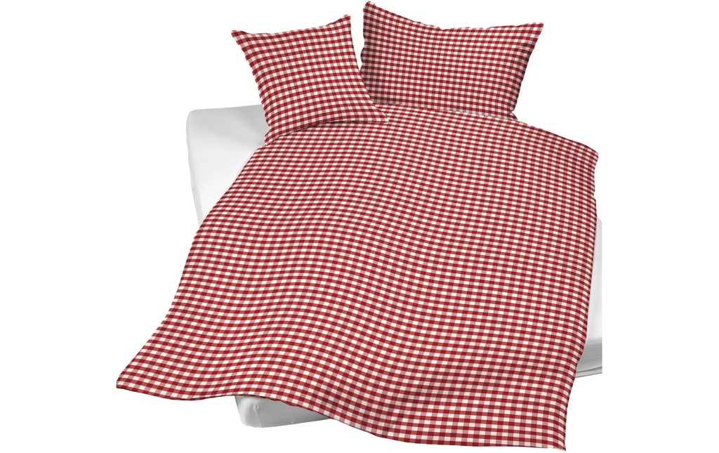 Night Fashion Housse de duvet Karolin 160 x 210 cm, rouge/blanc