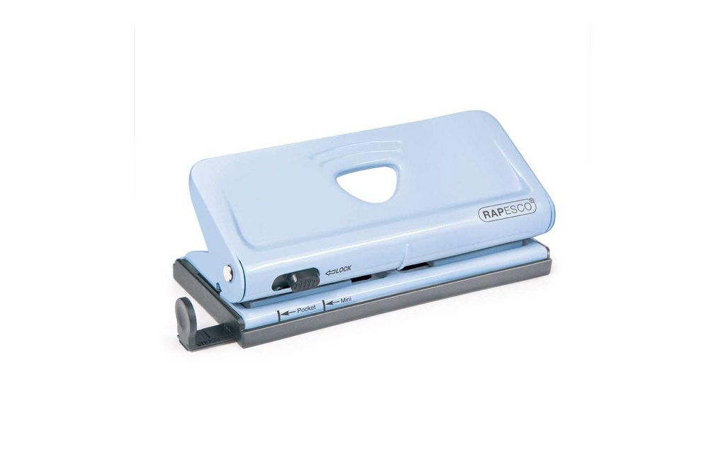 Rapesco Perforateur d'agenda réglable 6 positions 10 feuilles, bleu clair