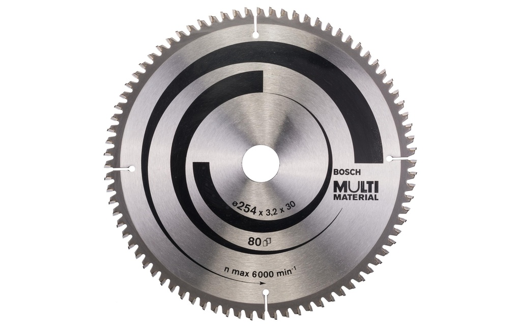 Bosch Professional Lame de scie circulaire Multi Material, 254 x 30 x 3.2 mm, Z 80