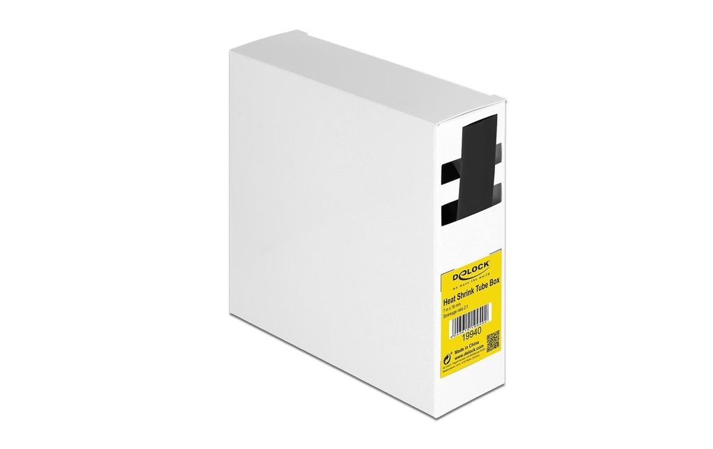 Delock Gaine thermorétractable 7 m x 16 mm Noir