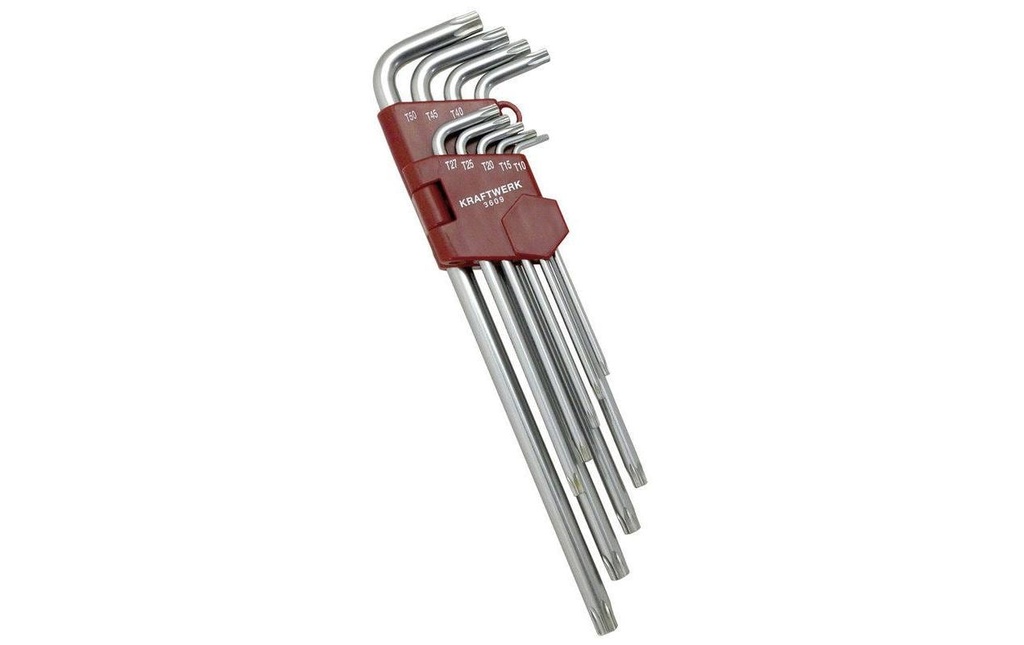 Kraftwerk Jeux de clés coudées T10-T50 Torx, extra long