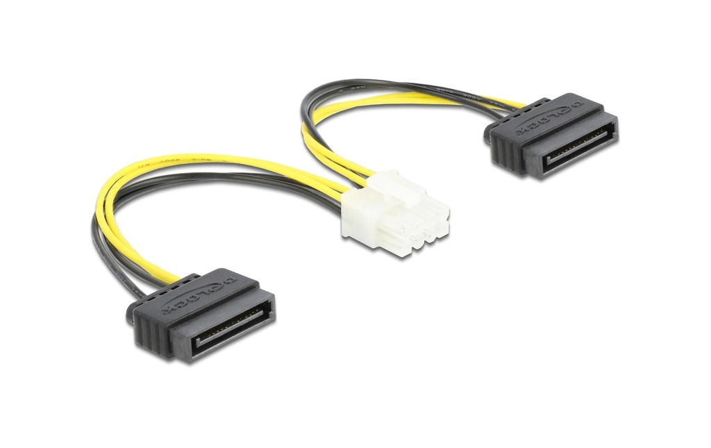 Delock Câble électrique 2x SATA - 8Pin EPS 15 cm