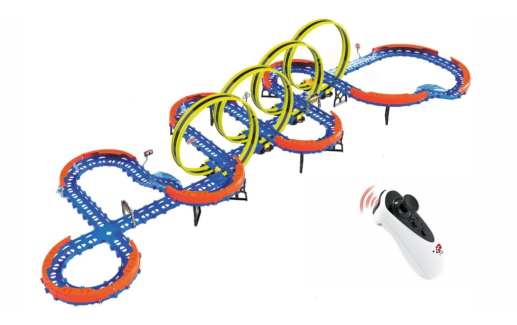 Amewi Piste de course Magic Traxx Glow 113 pièces avec 2 voitures