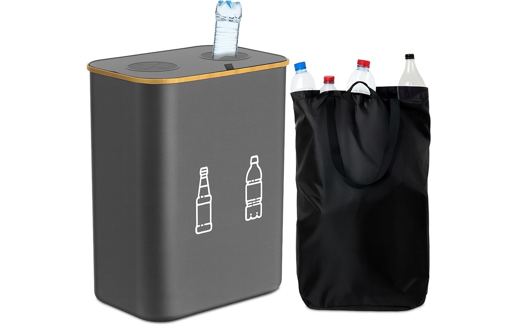 relaxdays Bacs de recyclage 160 L Gris