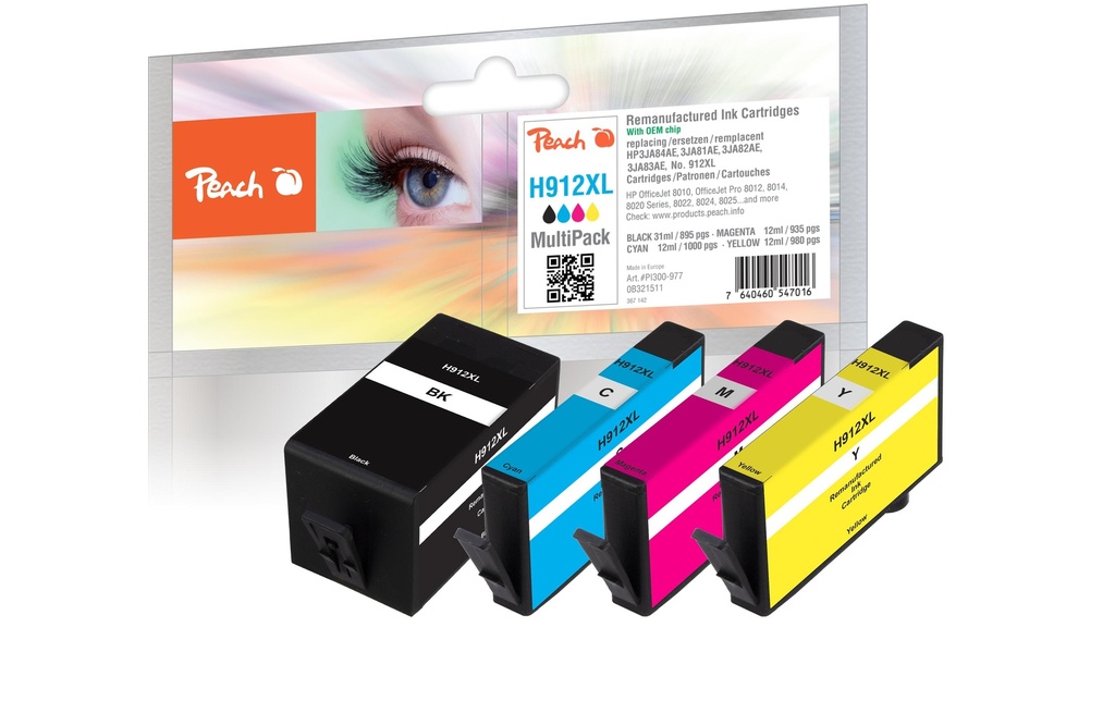 Peach Encre HP No. 912XL Multi-Pack C, M, Y, BK