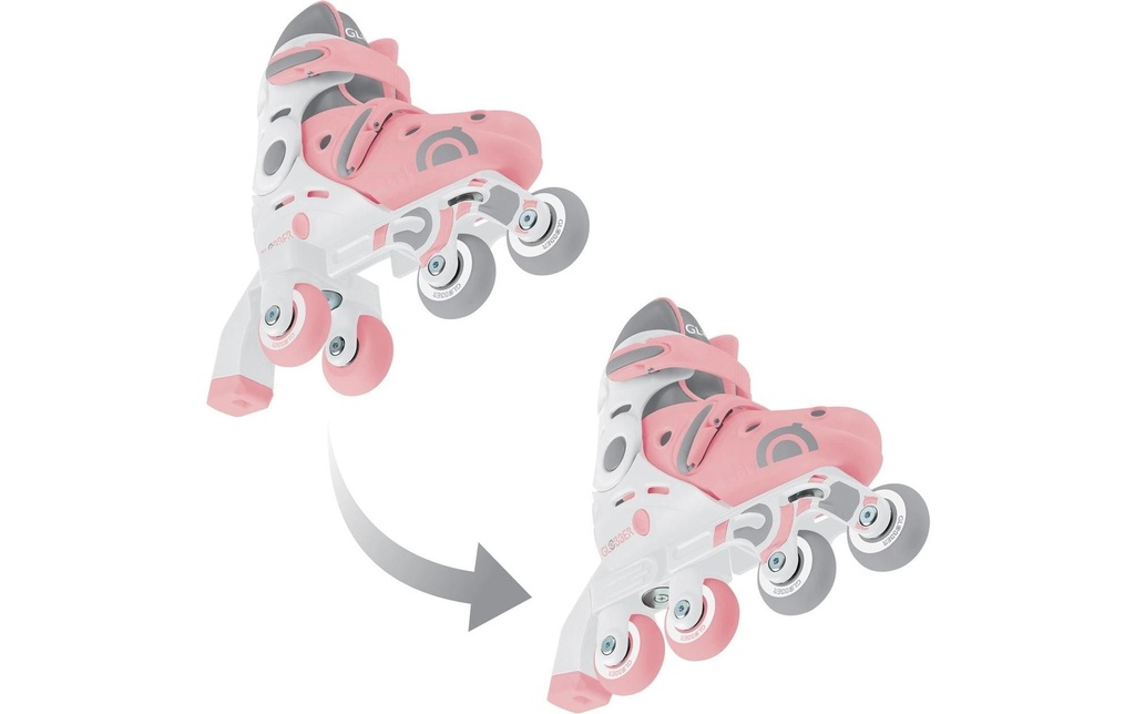 GLOBBER Rollers en ligne 2 en 1 tailles 26-29, rose pastel