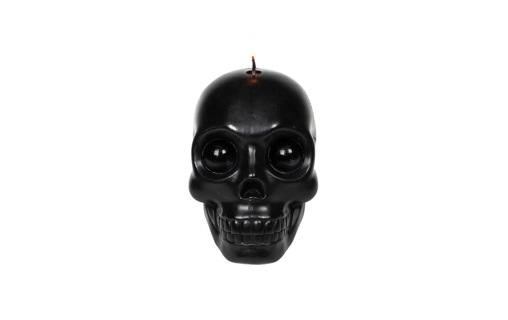 54Celsius Bougie Tête de mort 14 cm x 11.5 cm, Noir