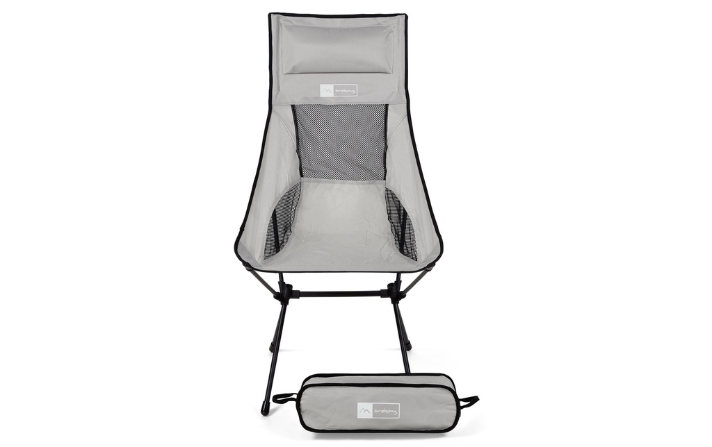 Trekony Chaise de camping Haut Gris Acier