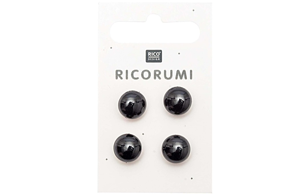 Rico Design Yeux en bouton Brun-noir 11 mm 4 Pièce/s