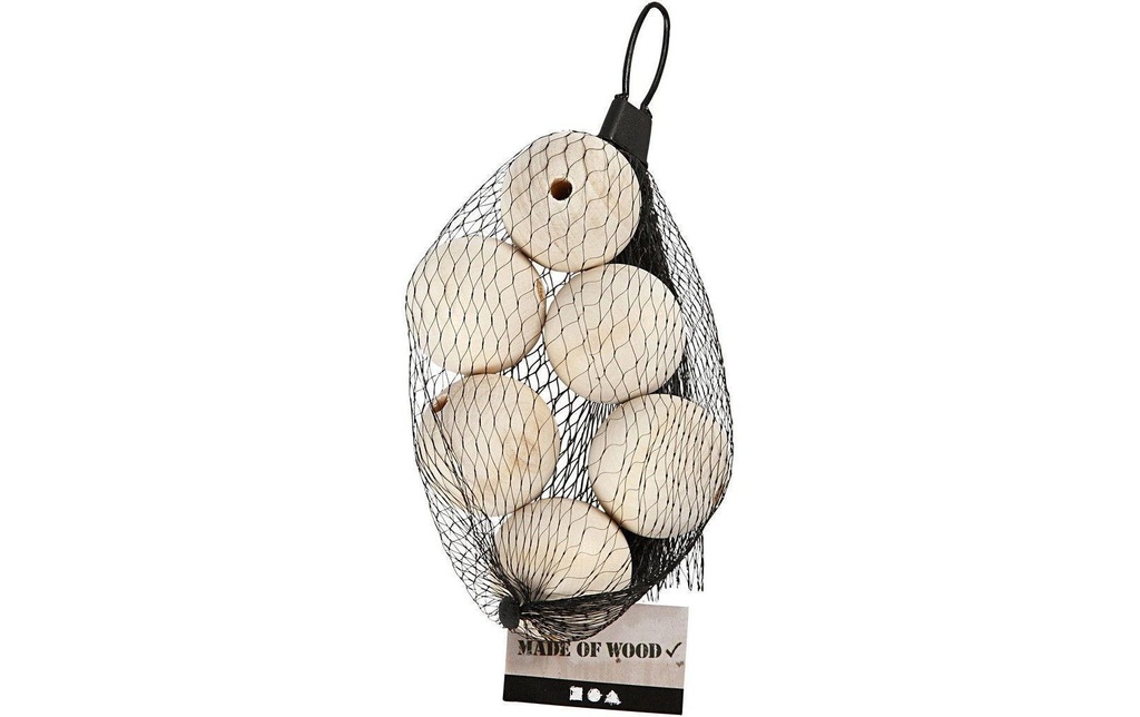 Creativ Company Billes de bois D: 40 mm Taille du trou: 7 mm