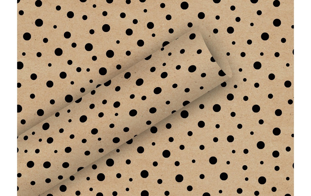 BRAUN + COMPANY Papier cadeau Kraft Polka Dots (2 pces)