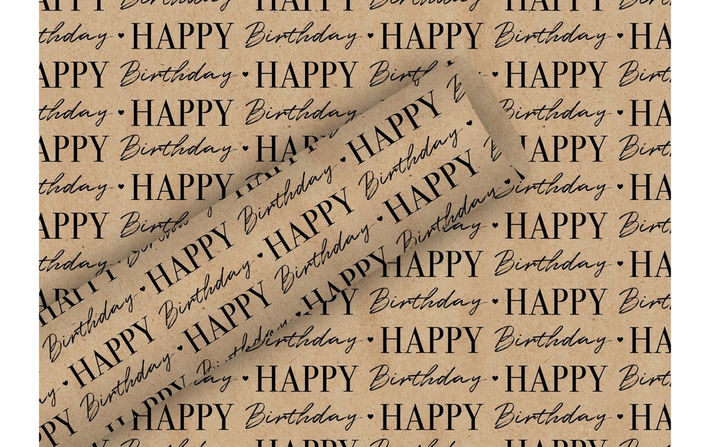 BRAUN + COMPANY Papier cadeau kraft Birthday (2 pces)